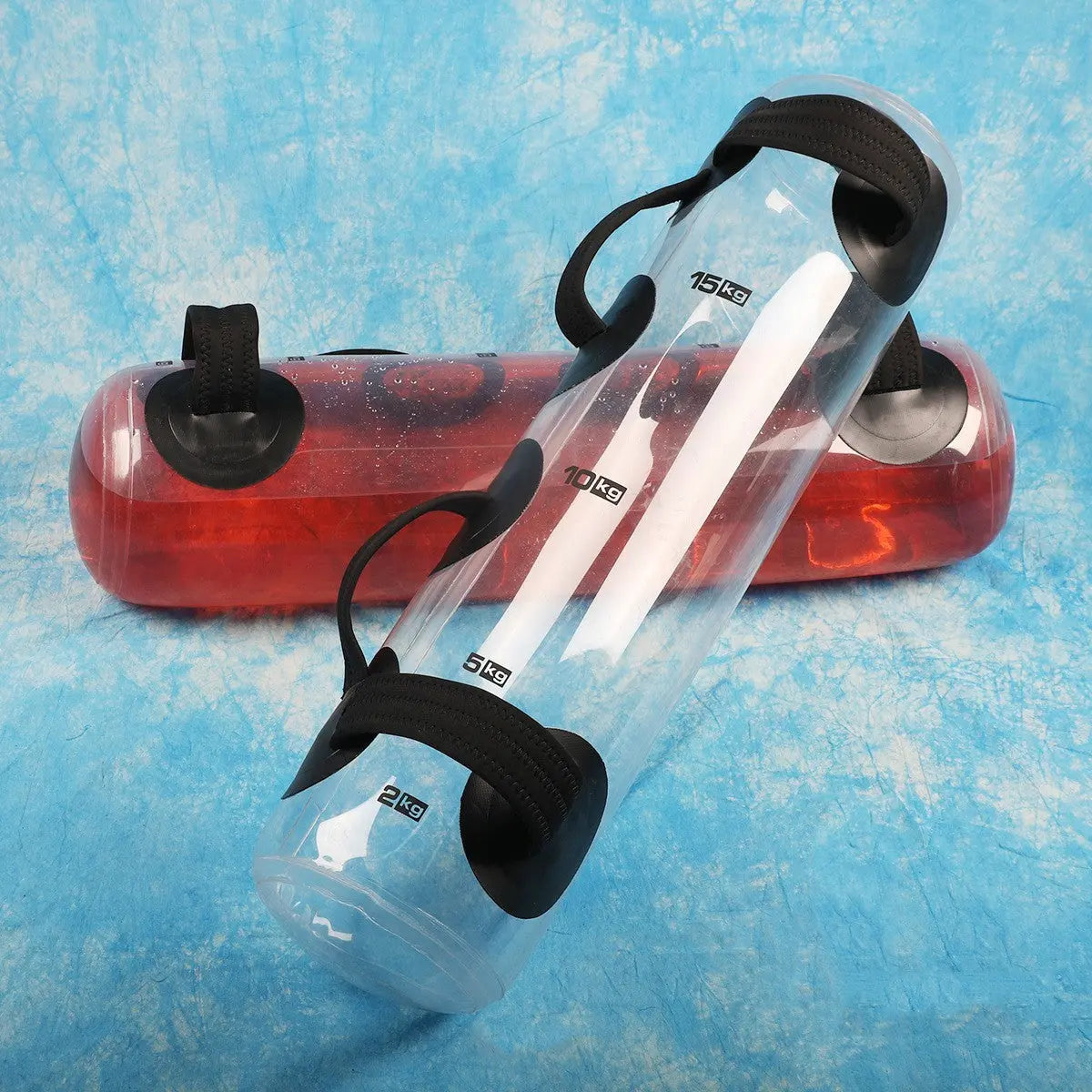 Transparent Fitting Water Bag Water Injection Weight-bearing Soft Dumbbell Portable Energy Pillar Strength Training Inflatable Weight Lifting Bag Fitness Task