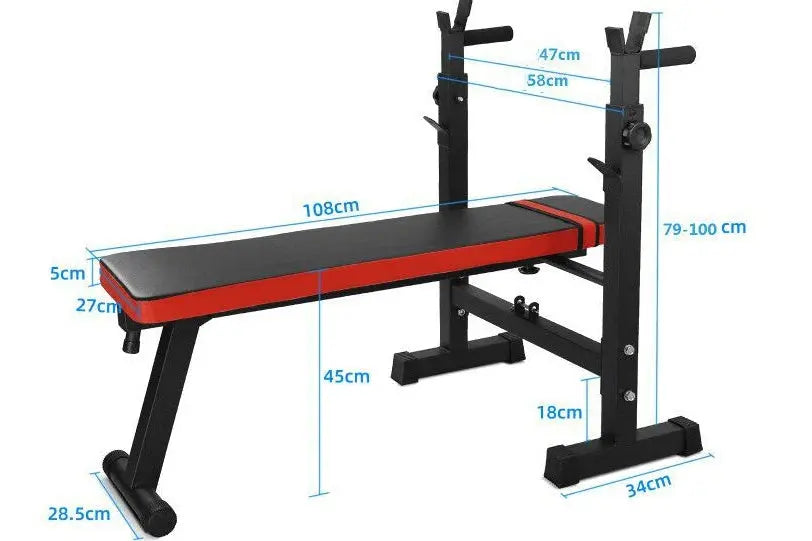 Horizontal Bench Weight Lifting Bed Barbell Suit Fitness Task