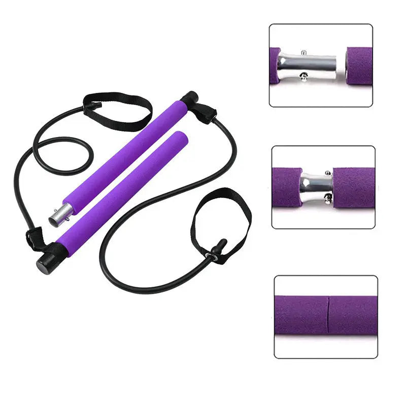 Fitness Yoga Pilates Bar Portable Gym Accessories Sport Elastic Bodybuilding Resistance Bands For Home Trainer Workout Equipment My Store