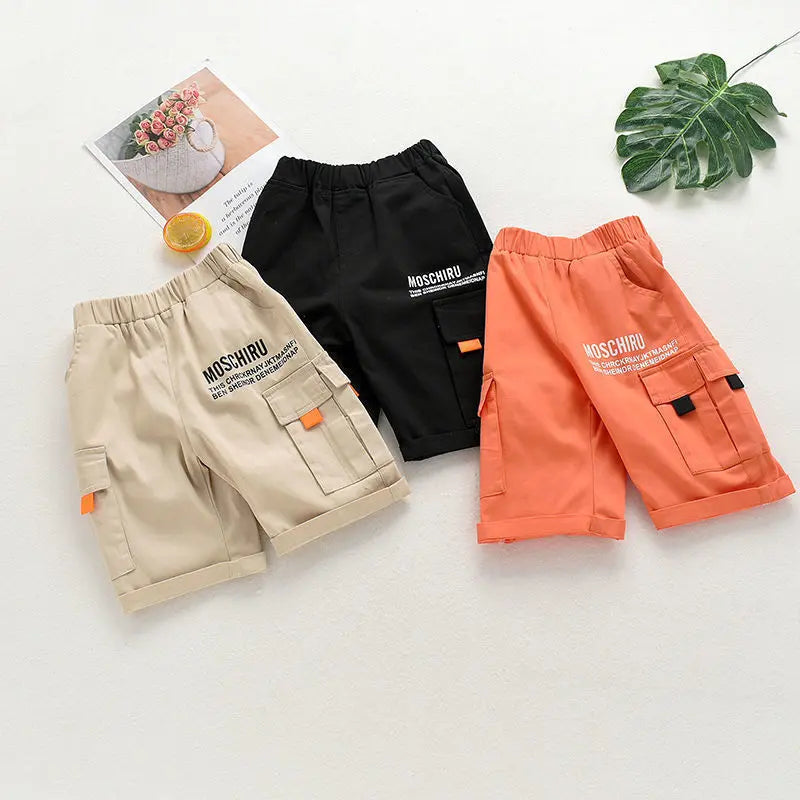 New Style Children Fashionable Summer Pants Big Children Fitness Task