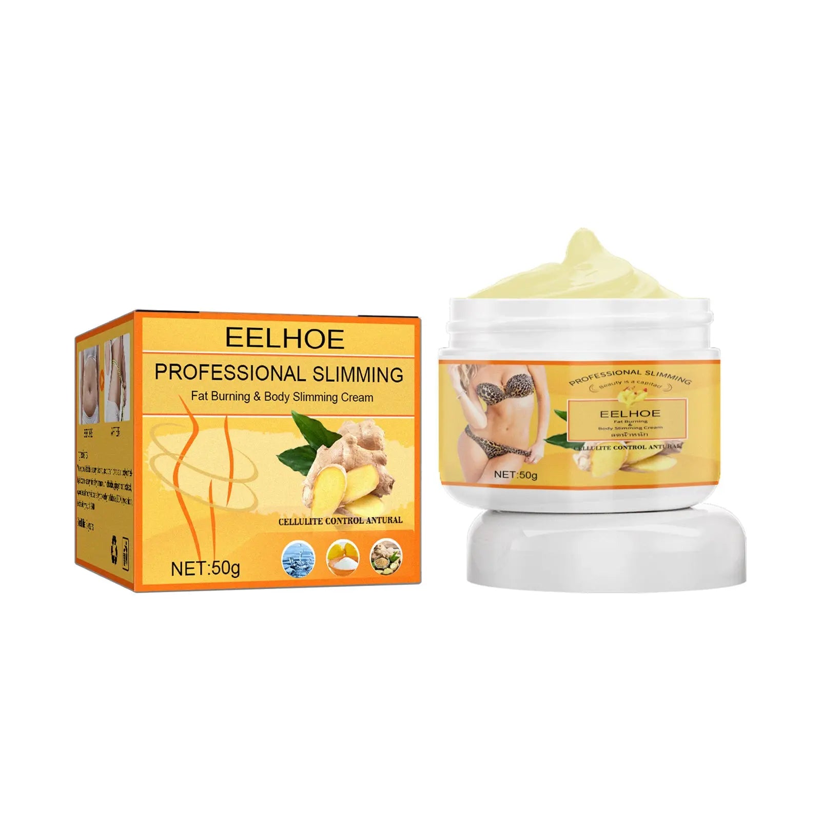EELHOE Ginger Weight Loss Cream Slimming Fat Burning Body Weight Loss Cream Fitness Task