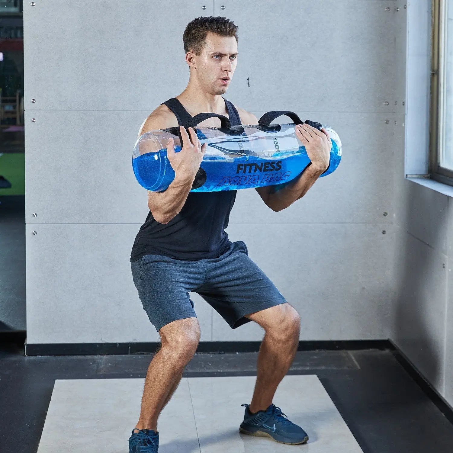 Transparent Fitting Water Bag Water Injection Weight-bearing Soft Dumbbell Portable Energy Pillar Strength Training Inflatable Weight Lifting Bag Fitness Task