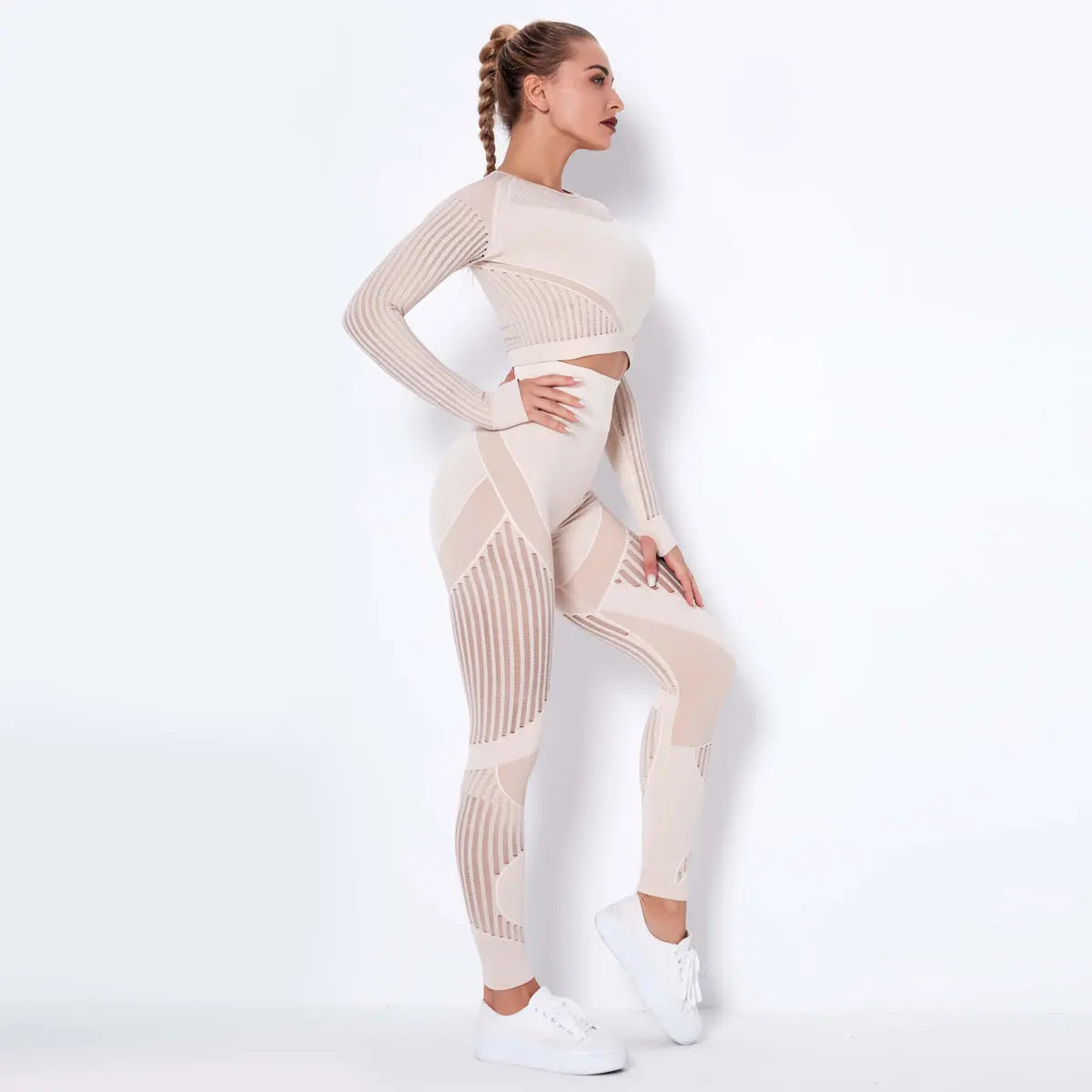 Seamless Knitted Absorbent Yoga Long-Sleeved Suit Yoga Wearsuit Fitness Task