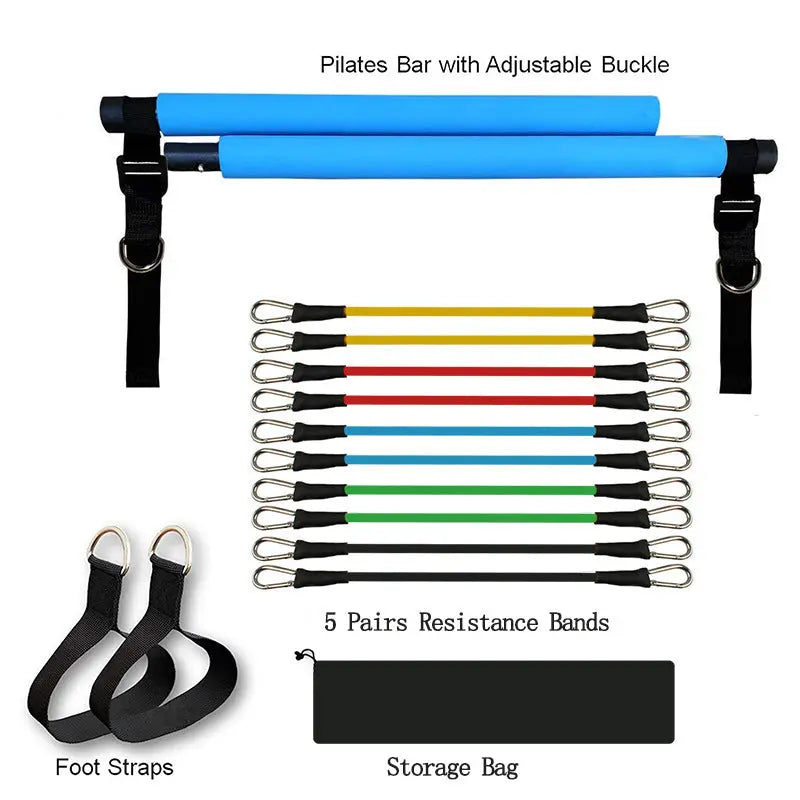 Fitness Yoga Pilates Bar Portable Gym Accessories Sport Elastic Bodybuilding Resistance Bands For Home Trainer Workout Equipment My Store