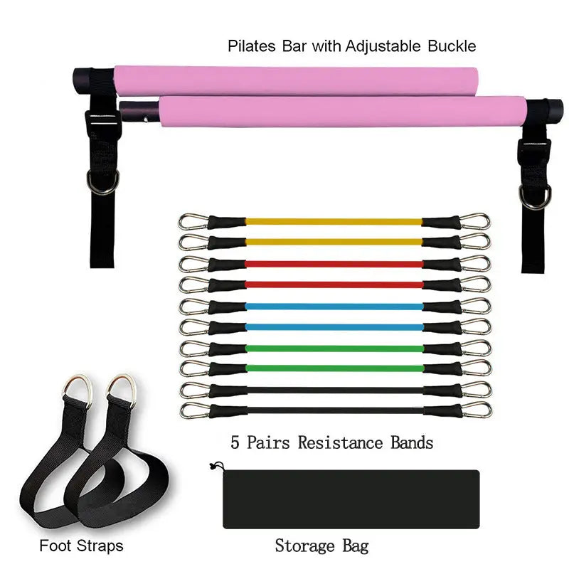 Fitness Yoga Pilates Bar Portable Gym Accessories Sport Elastic Bodybuilding Resistance Bands For Home Trainer Workout Equipment My Store