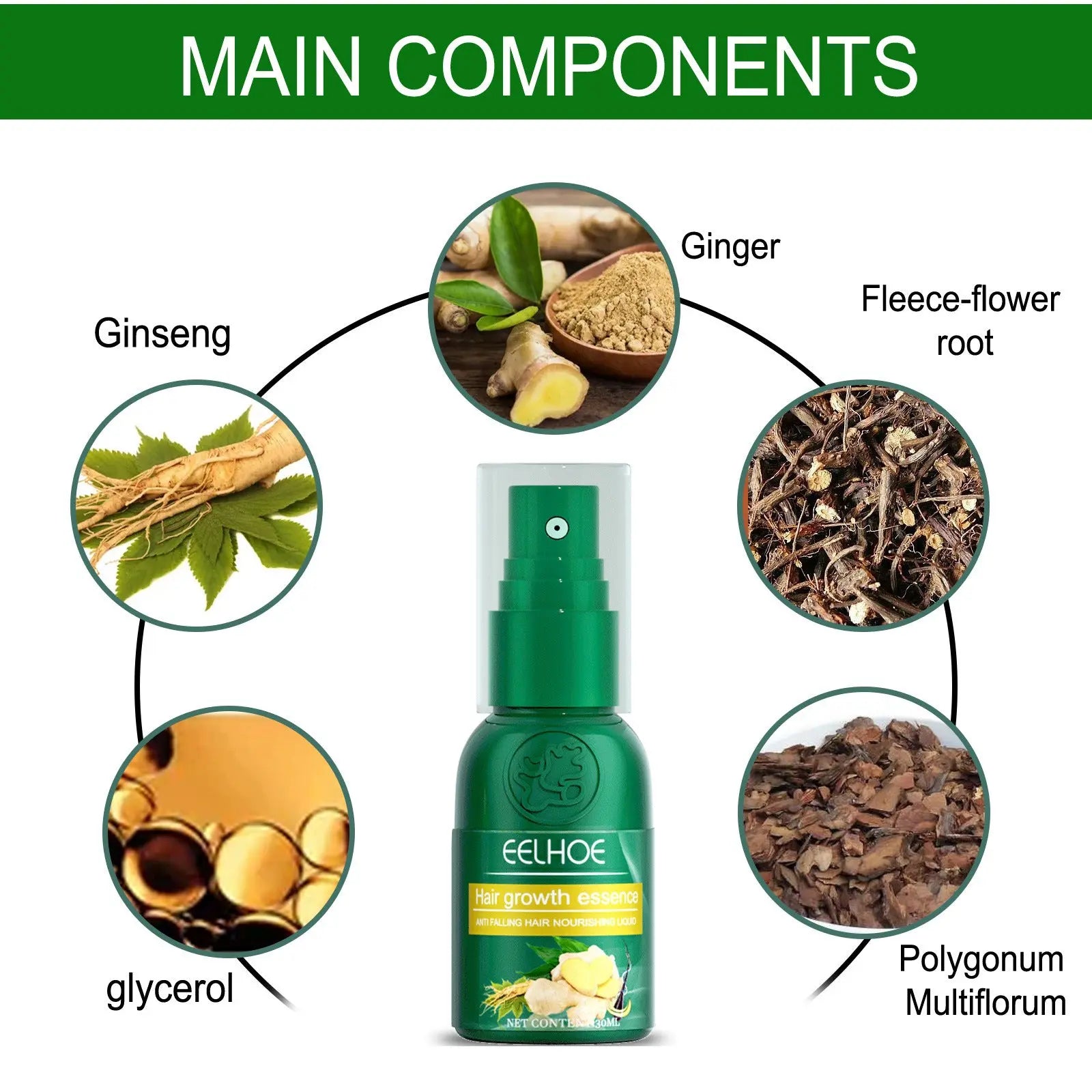 Ginger Hair Growth Moisturizing Nutrition Spray Fitness Task