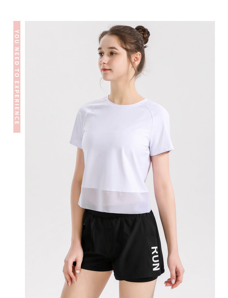 Yoga Exercise Fitness Running Top Women Short SLeeves Fitness Task