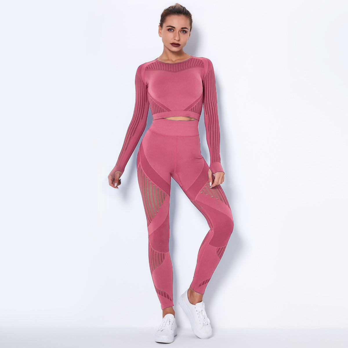 Seamless Knitted Absorbent Yoga Long-Sleeved Suit Yoga Wearsuit Fitness Task