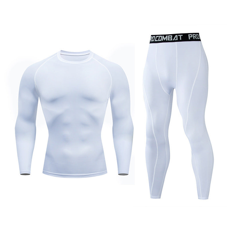 Fitness suit men's gym sports tights long-sleeved trousers quick-drying clothes basketball training equipment winter My Store