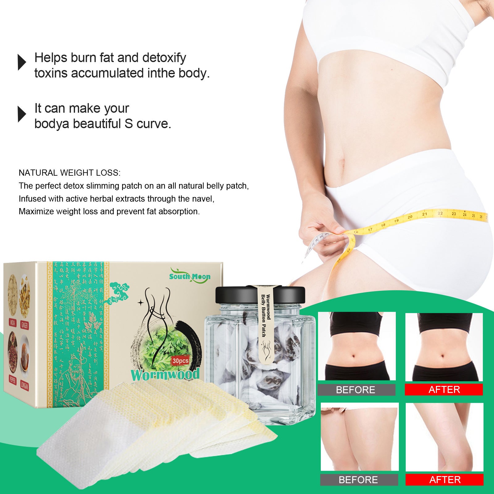 South Moon Detox Weight Loss Patch Weight Loss Herbal Abdominal Weight Loss Patch Fitness Task