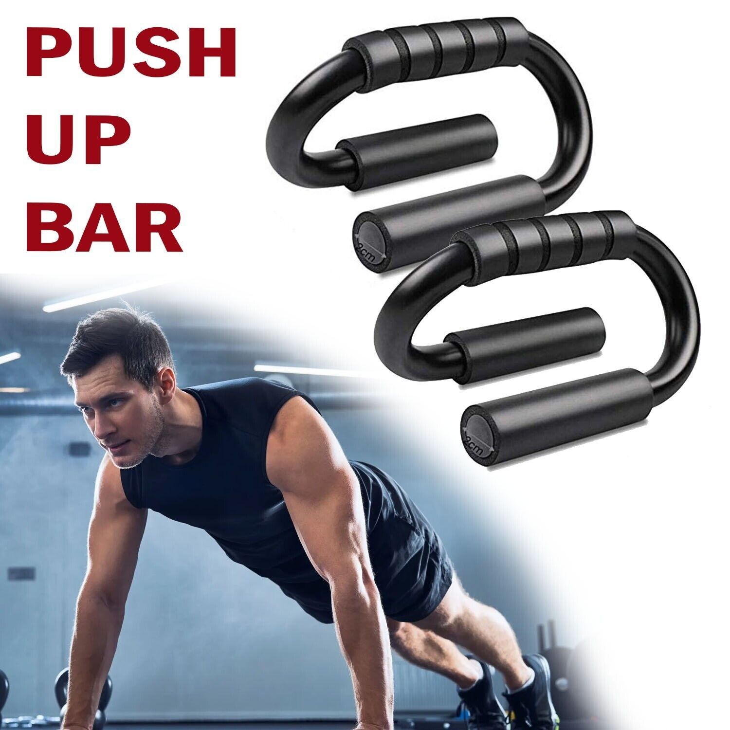 Push Up Bar S Shapes Non-slip Fitness Stand Exercise Grips Strength Workout Equipment Home Gym My Store