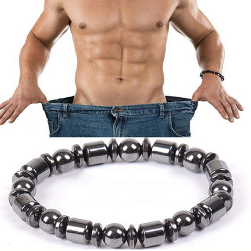 Weight Loss Black Stone Magnetic Therapy Braclet Fitness Task