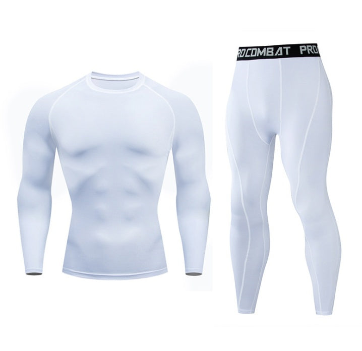 Fitness suit men's gym sports tights long-sleeved trousers quick-drying clothes basketball training equipment winter My Store