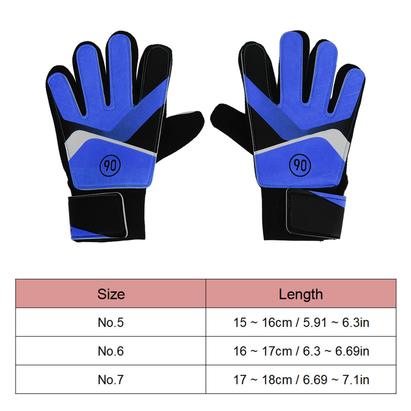 1 Pair Kids Goalkeeper Gloves Children Football Goal Keeper Gloves Anti Slip Exercise Gloves Blue 17 ~ 18cm / 6.69 ~ 7.09in Fitness Task