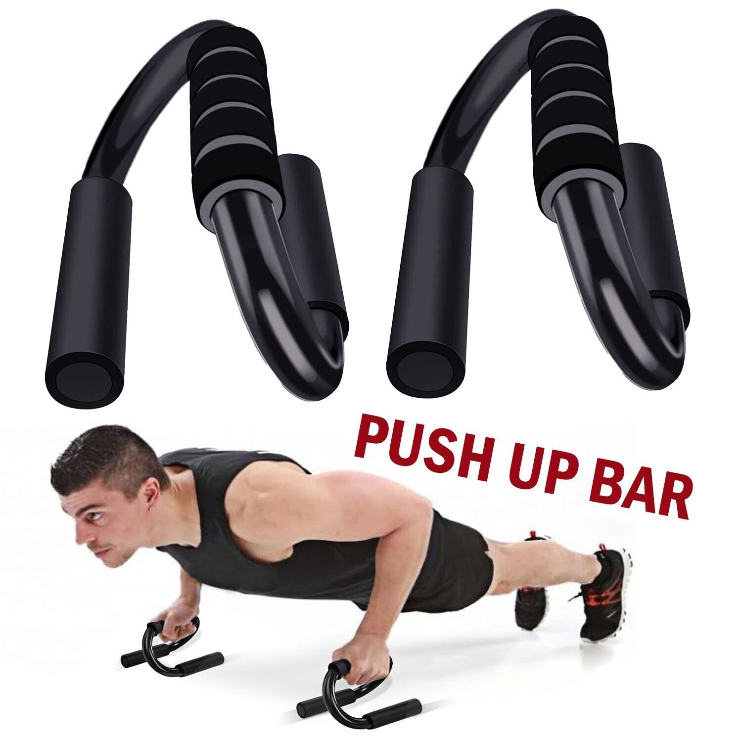 Push Up Bar S Shapes Non-slip Fitness Stand Exercise Grips Strength Workout Equipment Home Gym My Store